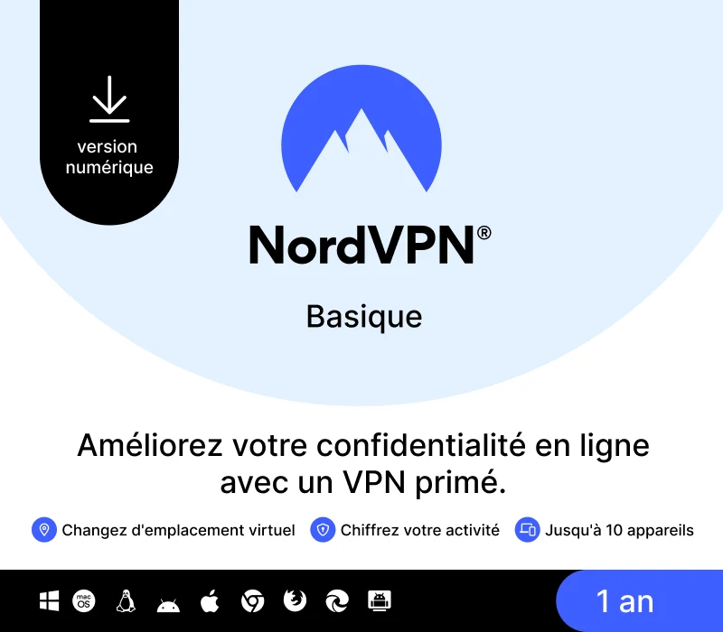 NordVPN Basic FR (1 Year / 10 Devices) Activation Key