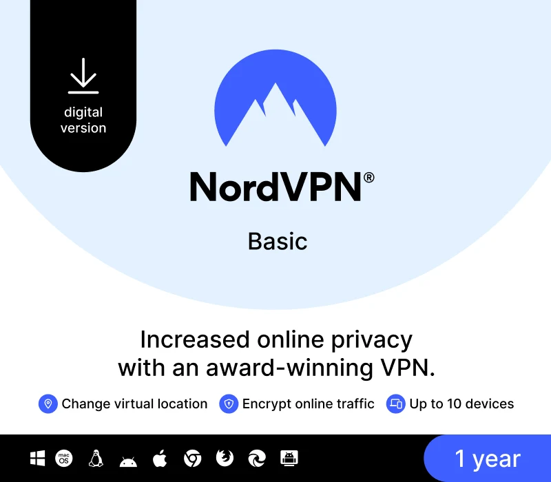 NordVPN Basic Global (1 Year / 10 Devices) Activation Key